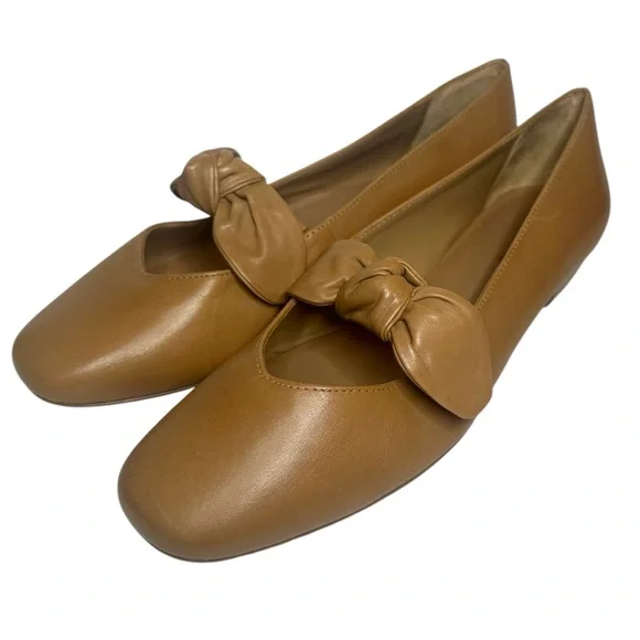 Bernardo Emersyn Tan Bow Flats Size 9 - Picture 2 of 6